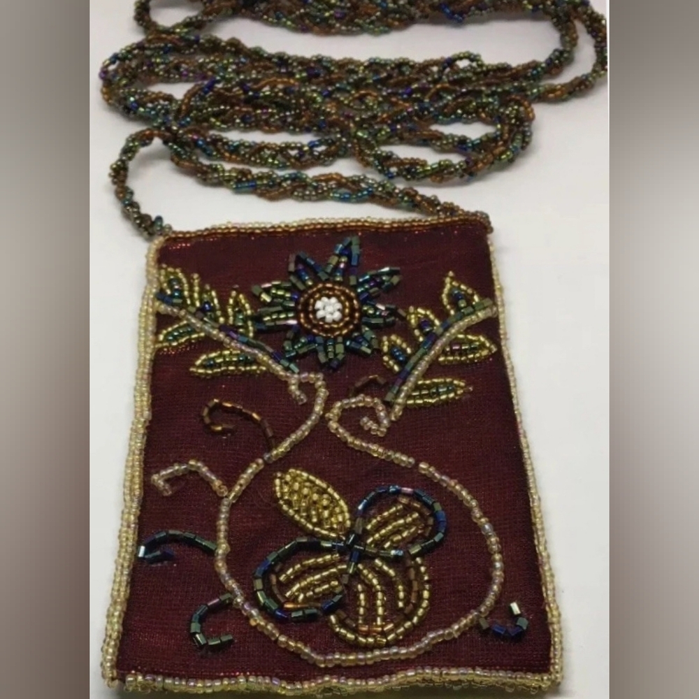 VTG Beaded Crossbody Pouch Bag